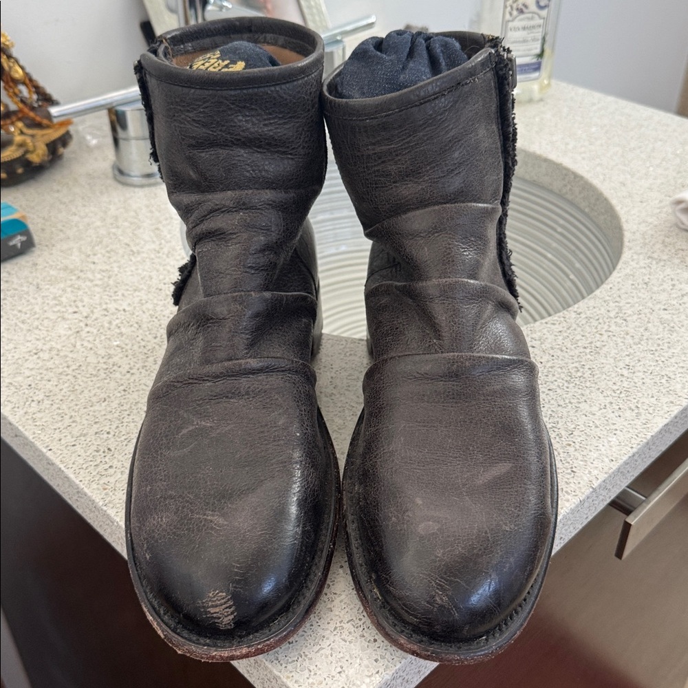 John Fluevog Black Leather Ankle Boots